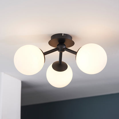 Pulsa Bathroom 3 Ceiling Light Black – Black