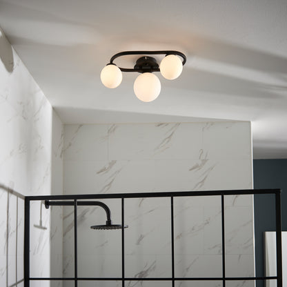 Pulsa Bathroom 3 Ceiling Light Black – Black