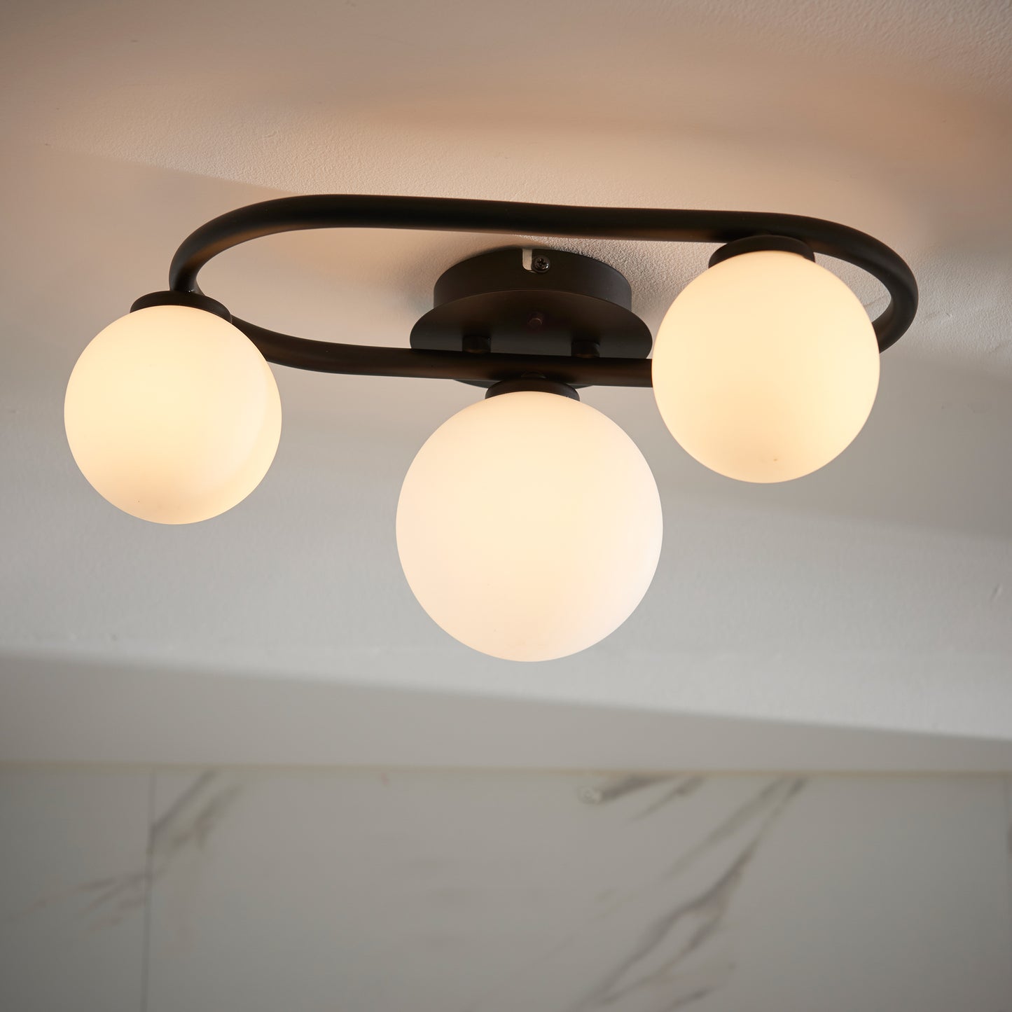Pulsa Bathroom 3 Ceiling Light Black – Black