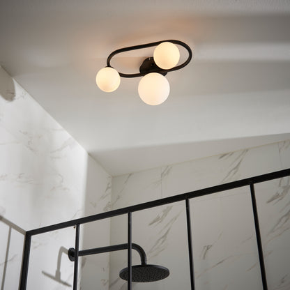 Pulsa Bathroom 3 Ceiling Light Black – Black