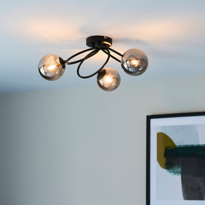 Ellipse 3 Ceiling Light Black – Black