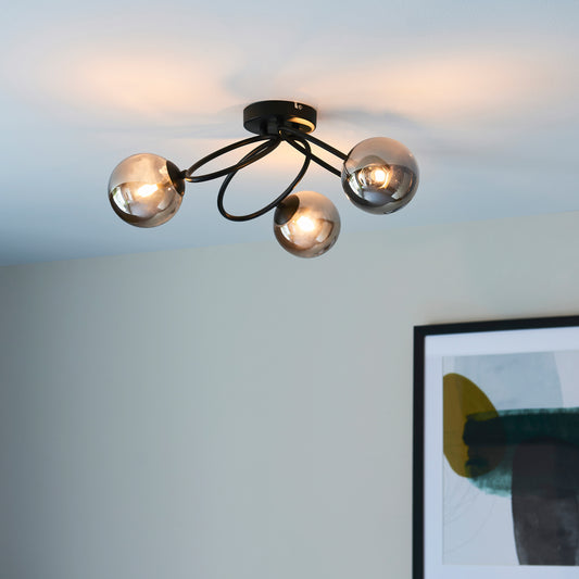Ellipse 3 Ceiling Light Black – Black