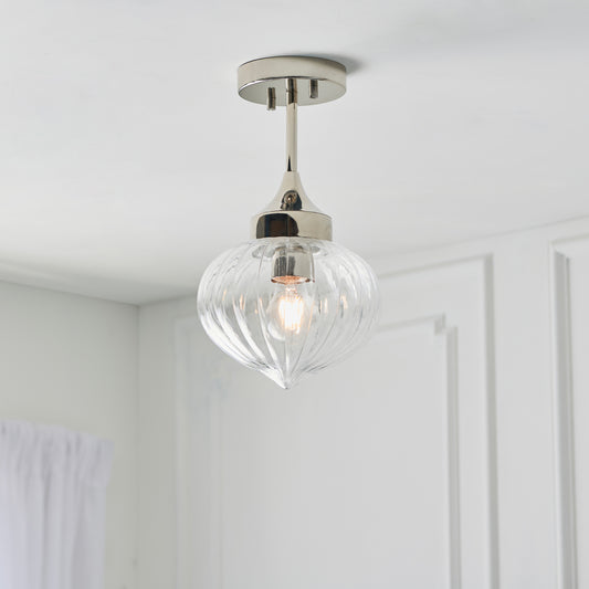 Addington 1 Ceiling Light Nickel – Silver
