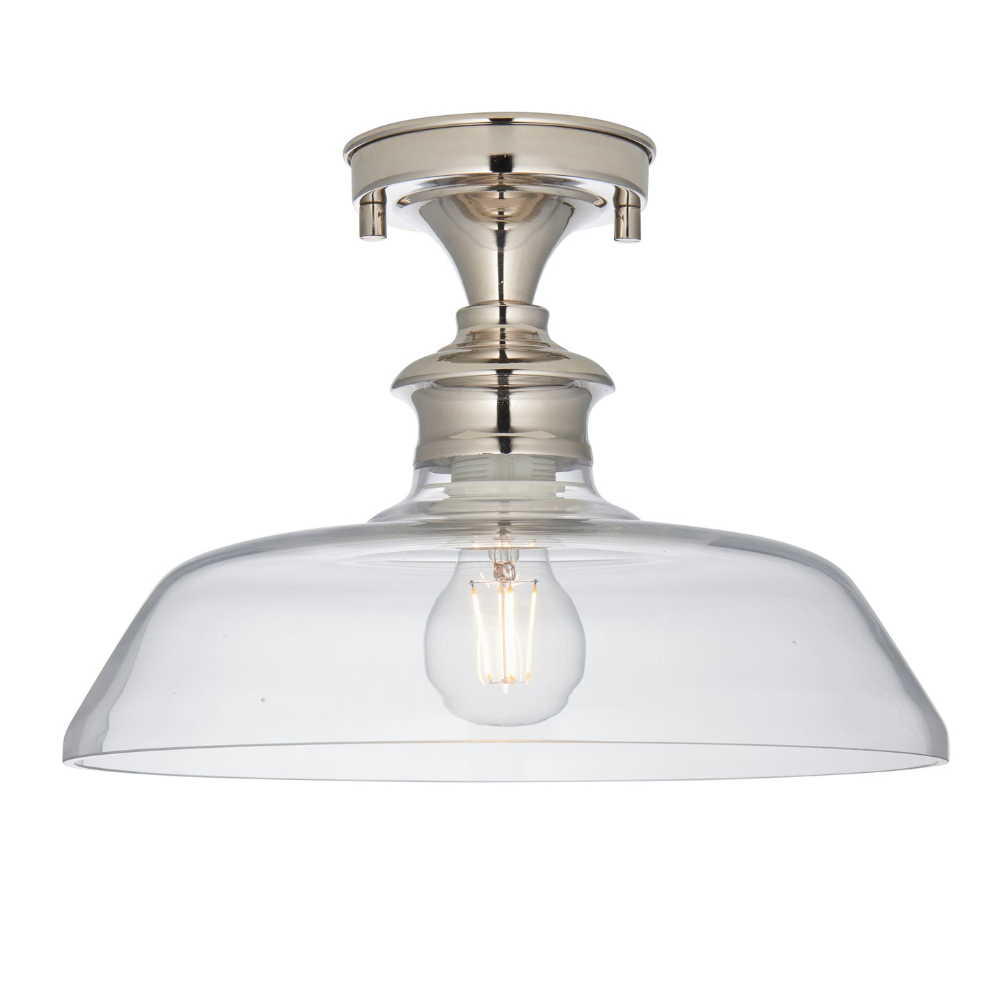Barford 1 Ceiling Light Nickel/Clear – Silver