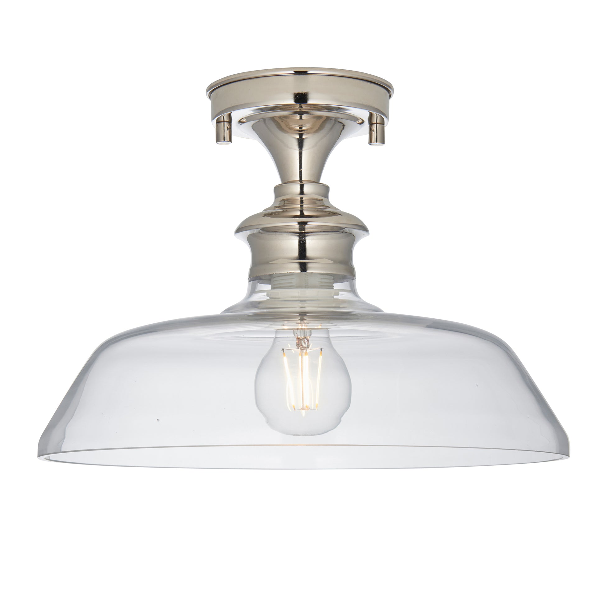 Barford 1 Ceiling Light Nickel/Clear – Silver