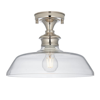 Barford 1 Ceiling Light Nickel/Clear – Silver