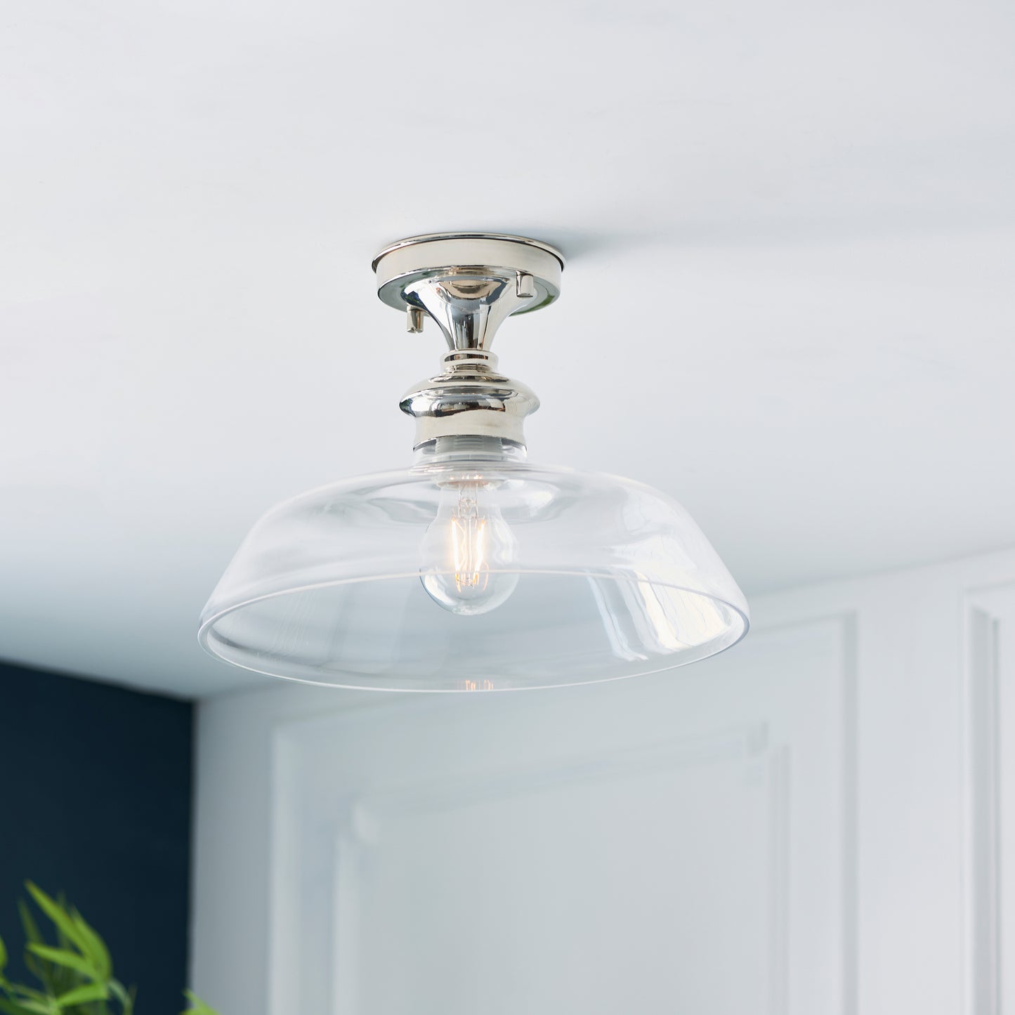 Barford 1 Ceiling Light Nickel/Clear – Silver