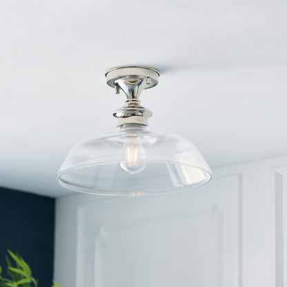 Barford 1 Ceiling Light Nickel/Clear – Silver