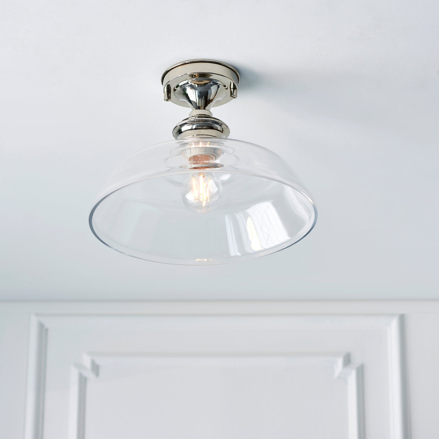 Barford 1 Ceiling Light Nickel/Clear – Silver