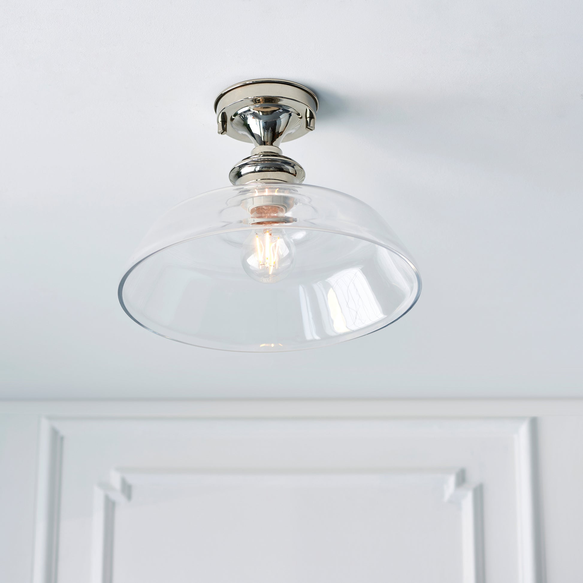 Barford 1 Ceiling Light Nickel/Clear – Silver
