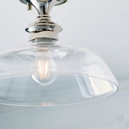 Barford 1 Ceiling Light Nickel/Clear – Silver