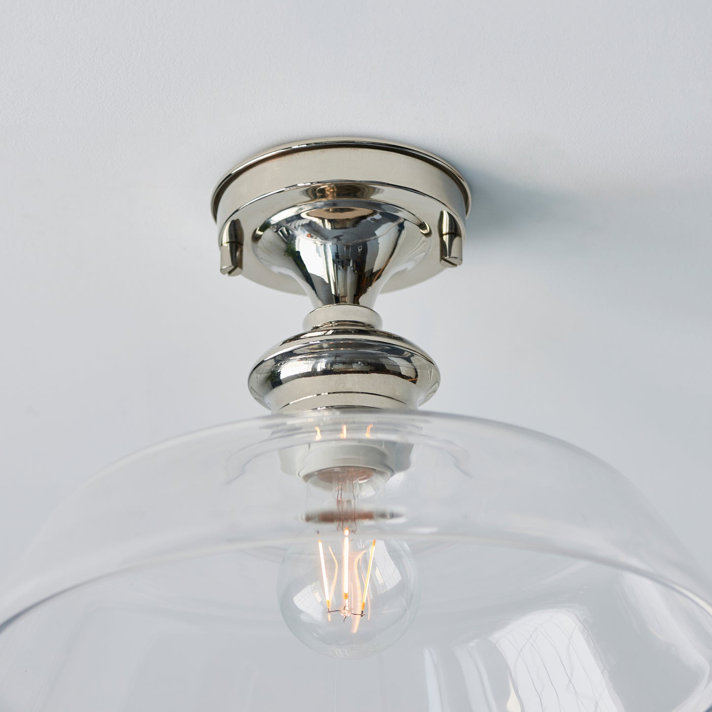Barford 1 Ceiling Light Nickel/Clear – Silver