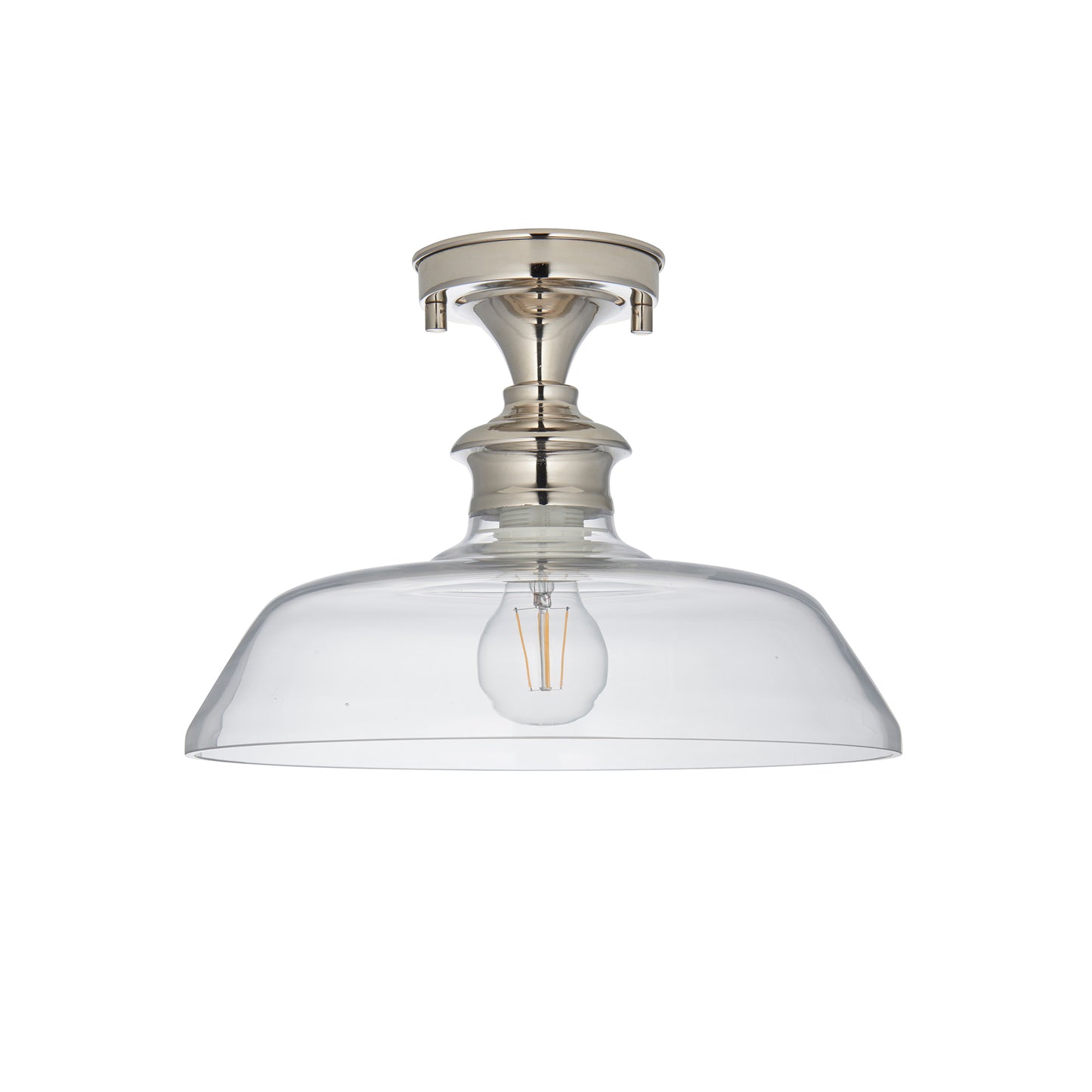 Barford 1 Ceiling Light Nickel/Clear – Silver