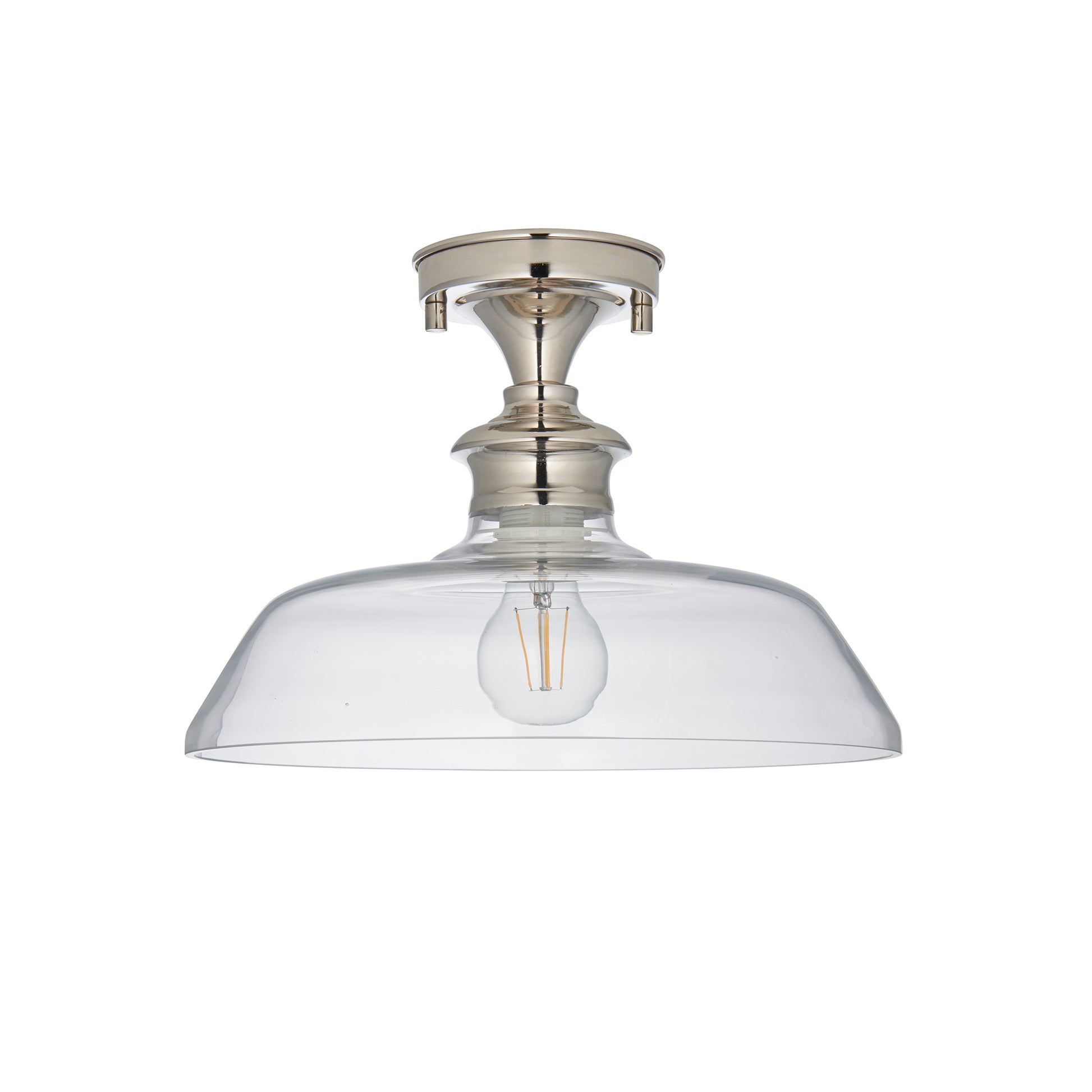 Barford 1 Ceiling Light Nickel/Clear – Silver