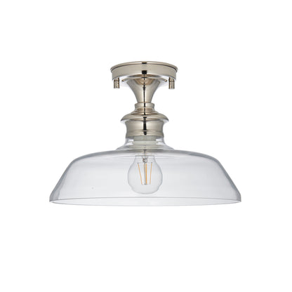 Barford 1 Ceiling Light Nickel/Clear – Silver