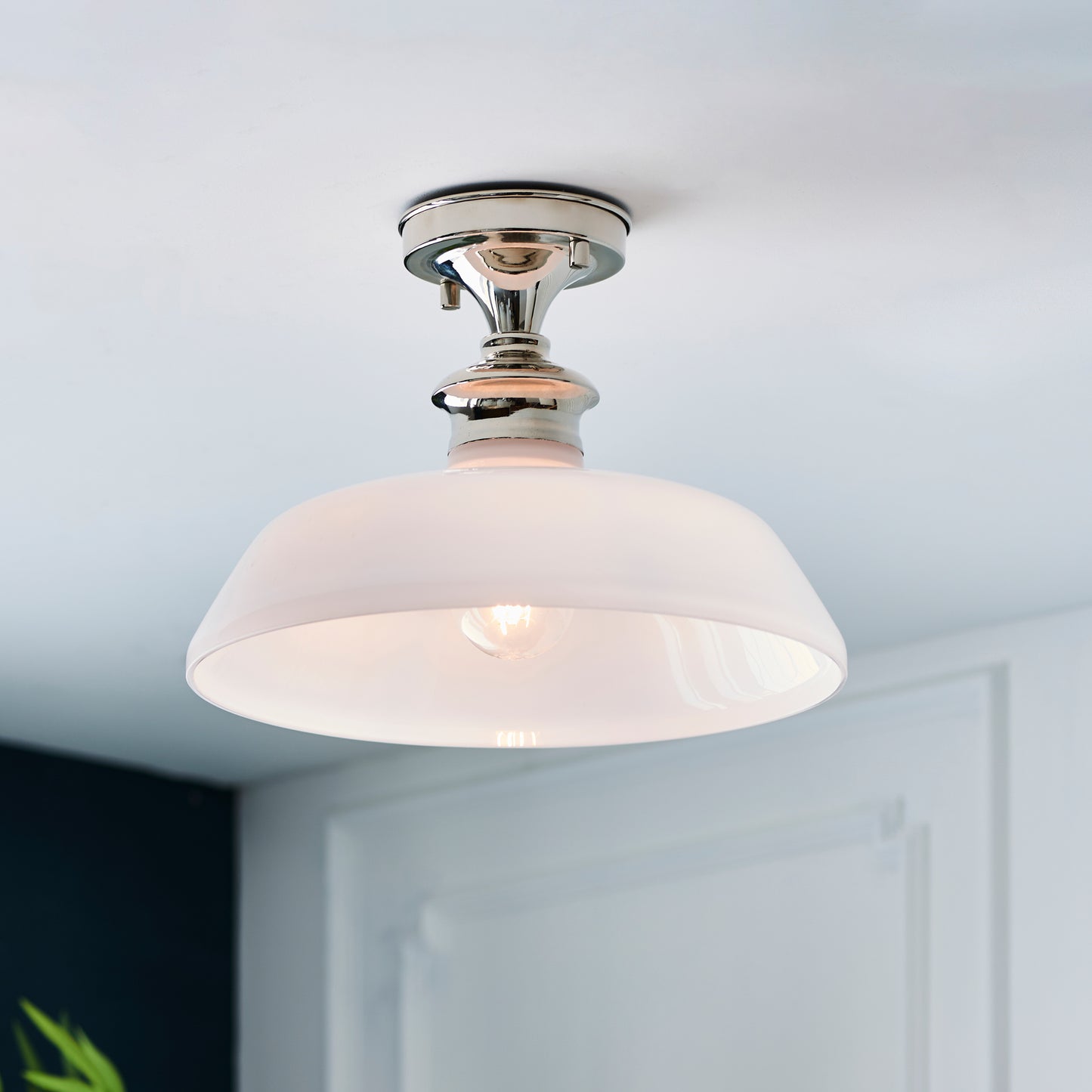 Barford 1 Ceiling Light Nickel/Opal – Silver