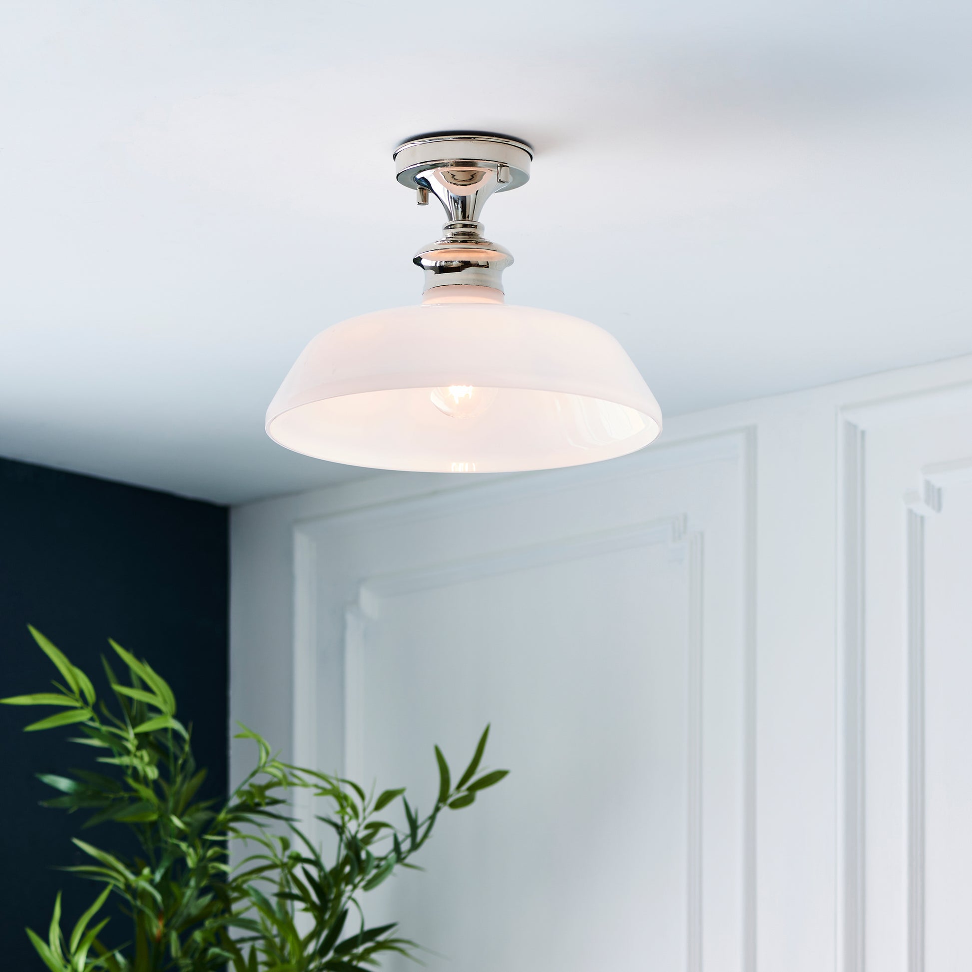 Barford 1 Ceiling Light Nickel/Opal – Silver