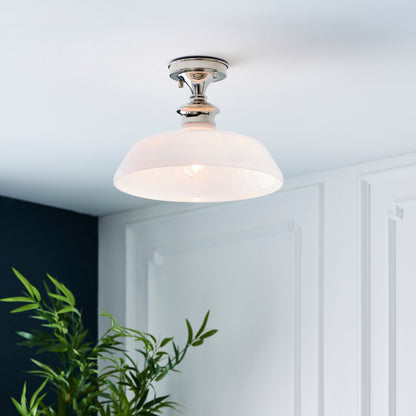 Barford 1 Ceiling Light Nickel/Opal – Silver