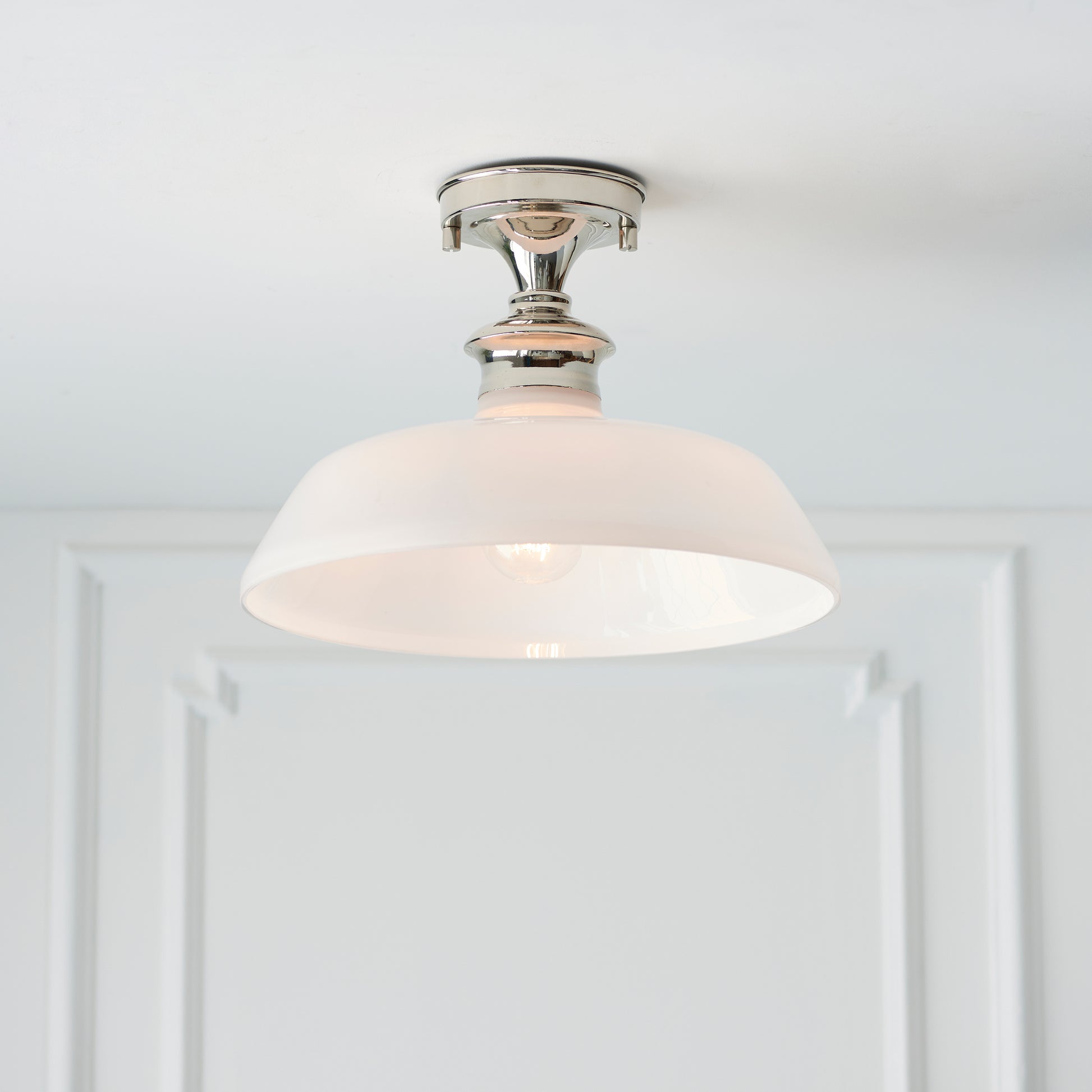Barford 1 Ceiling Light Nickel/Opal – Silver