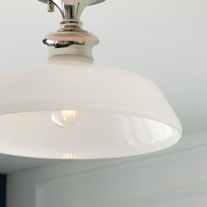 Barford 1 Ceiling Light Nickel/Opal – Silver