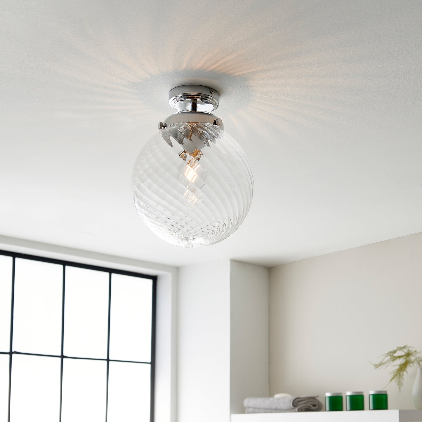 Milston Bathroom 1 Ceiling Light – Chrome