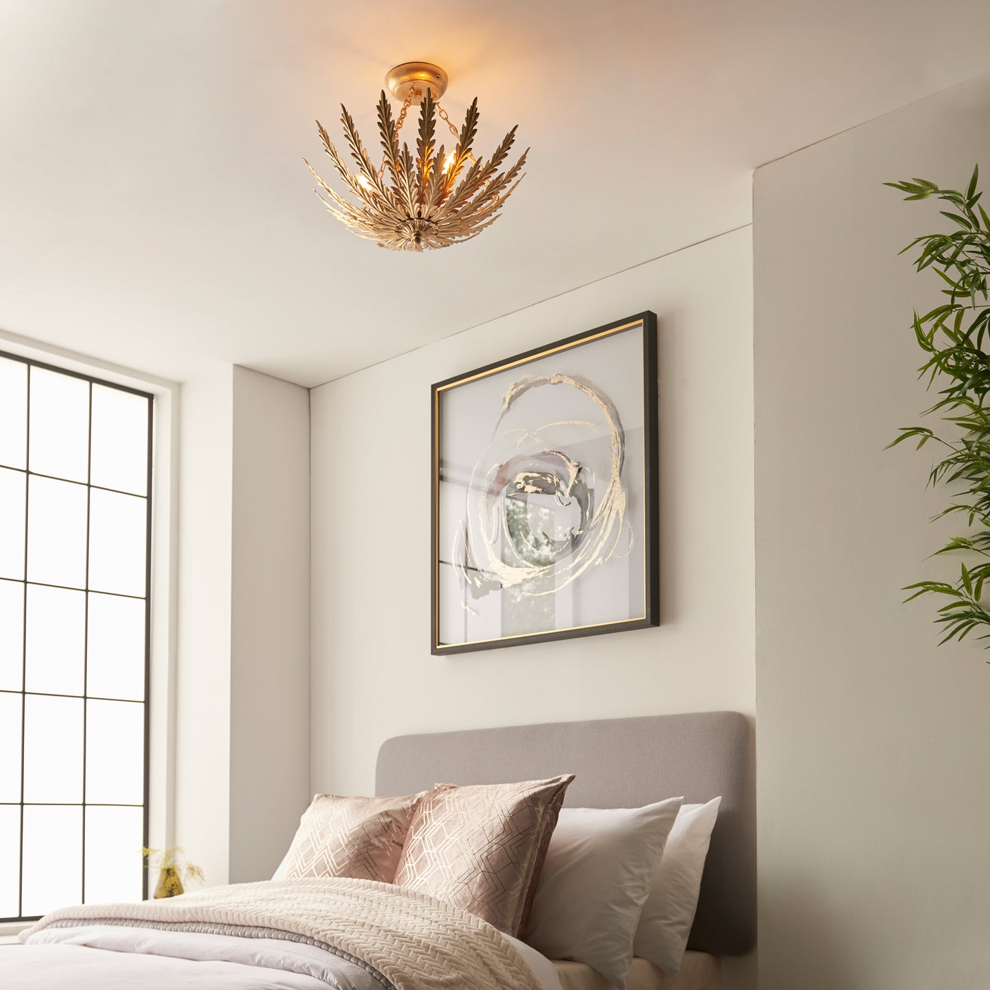 Delphine 3 Ceiling Light Gold Leaf – Gold
