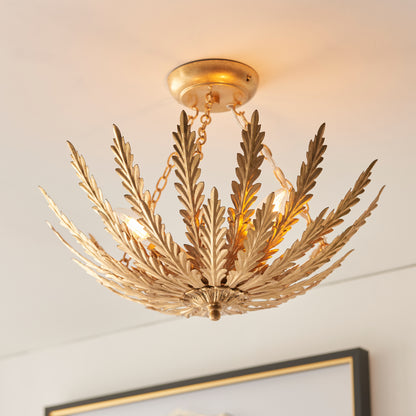 Delphine 3 Ceiling Light Gold Leaf – Gold