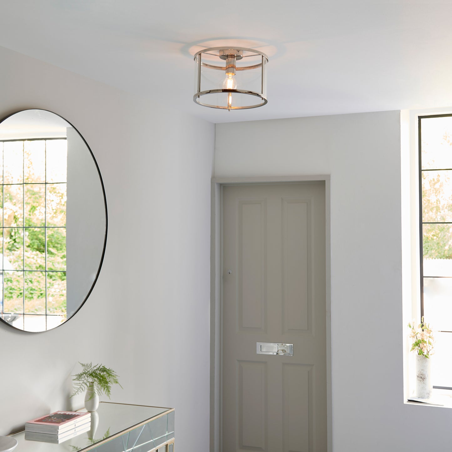 Hopton 1 Ceiling Light – Silver