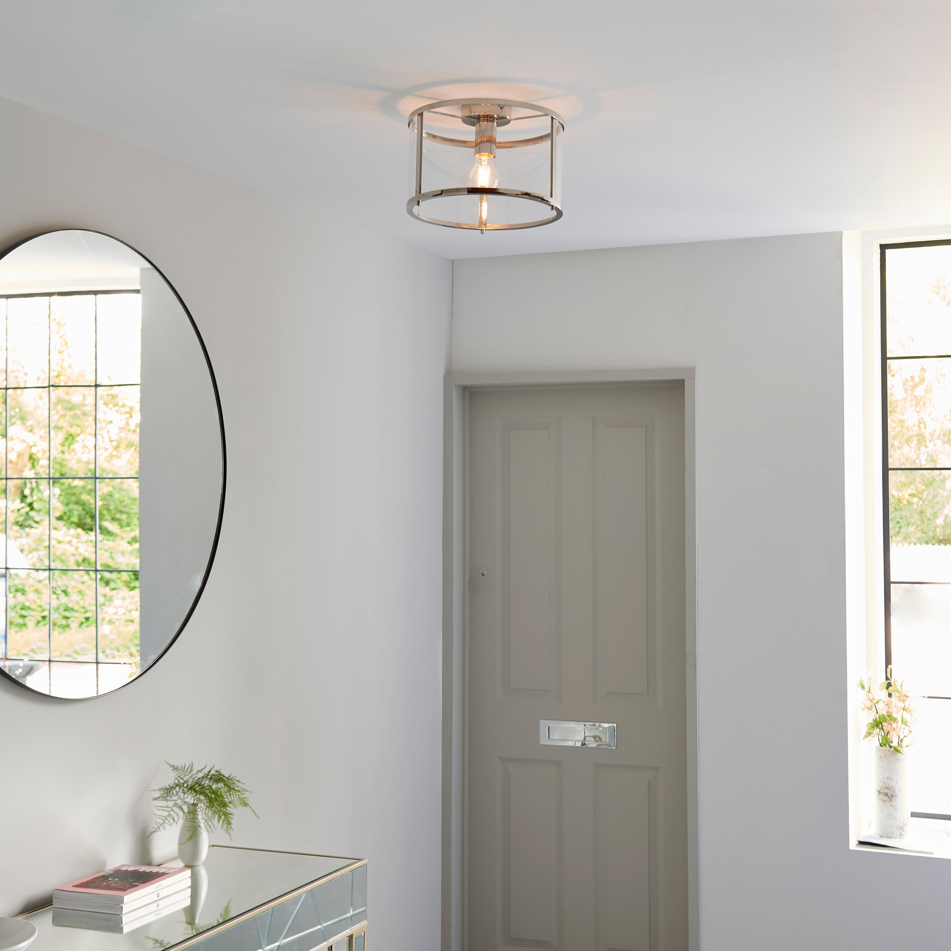 Hopton 1 Ceiling Light – Silver