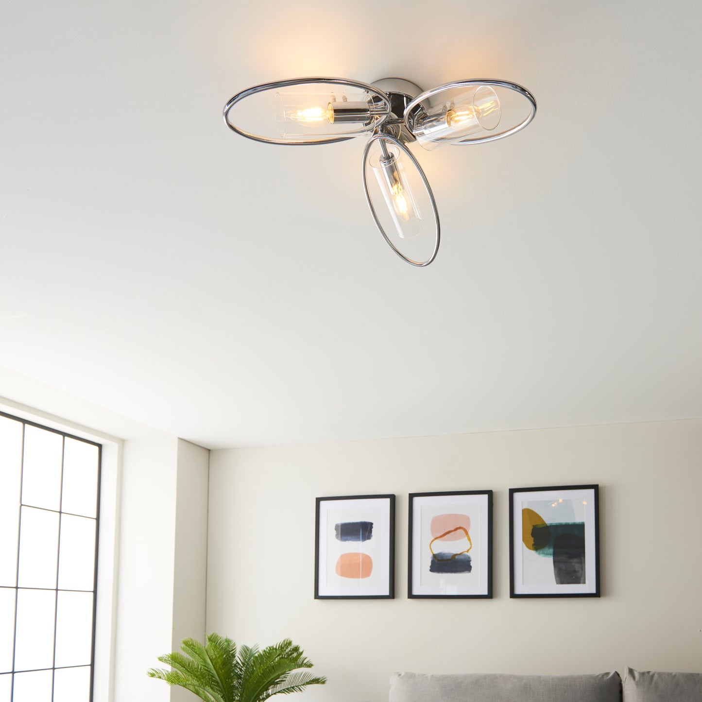 Amari 3 Ceiling Light Chrome – Chrome