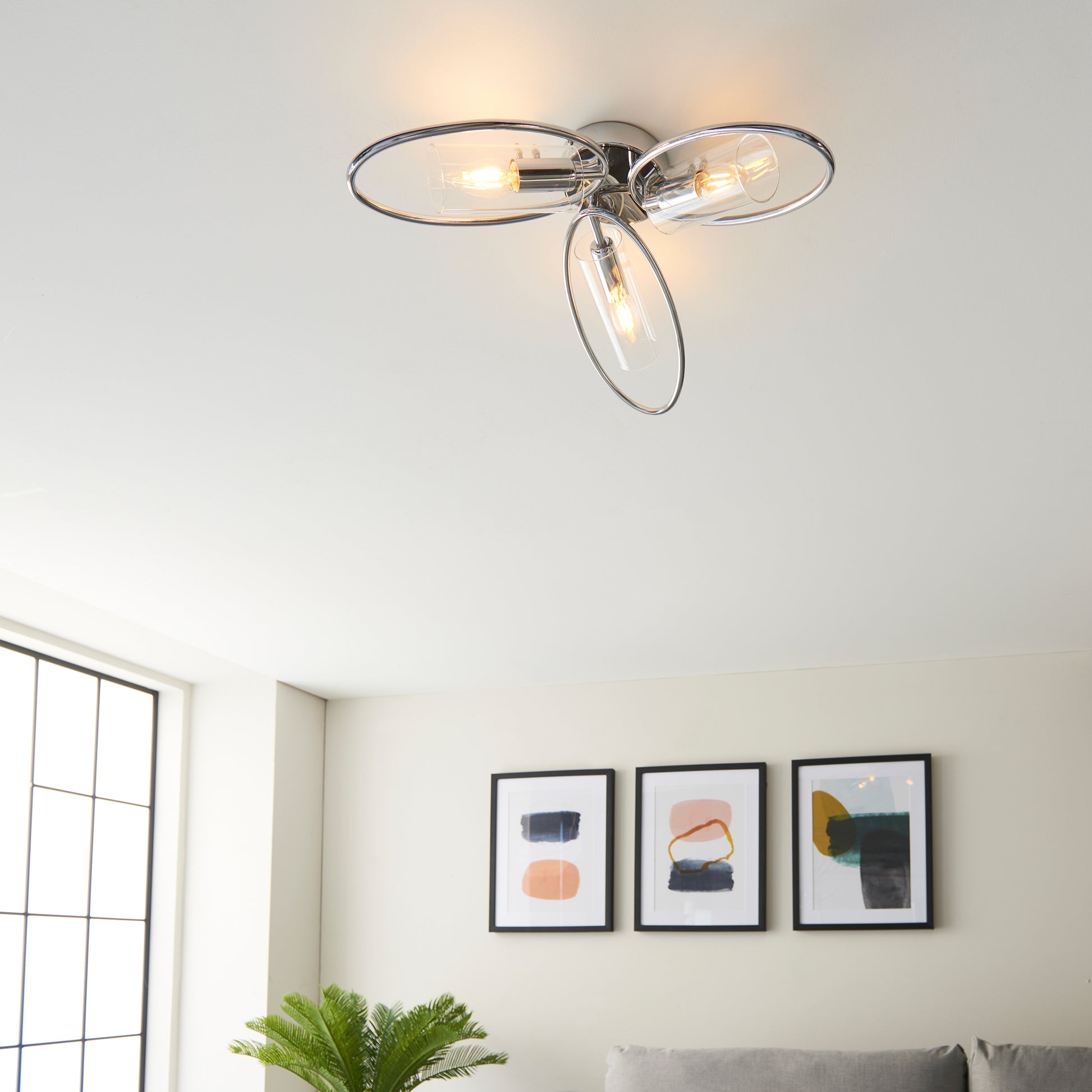 Amari 3 Ceiling Light Chrome – Chrome