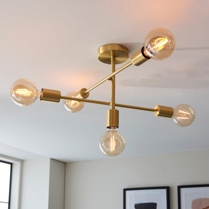 Studio 5 Ceiling Light Satin Brass – Brass