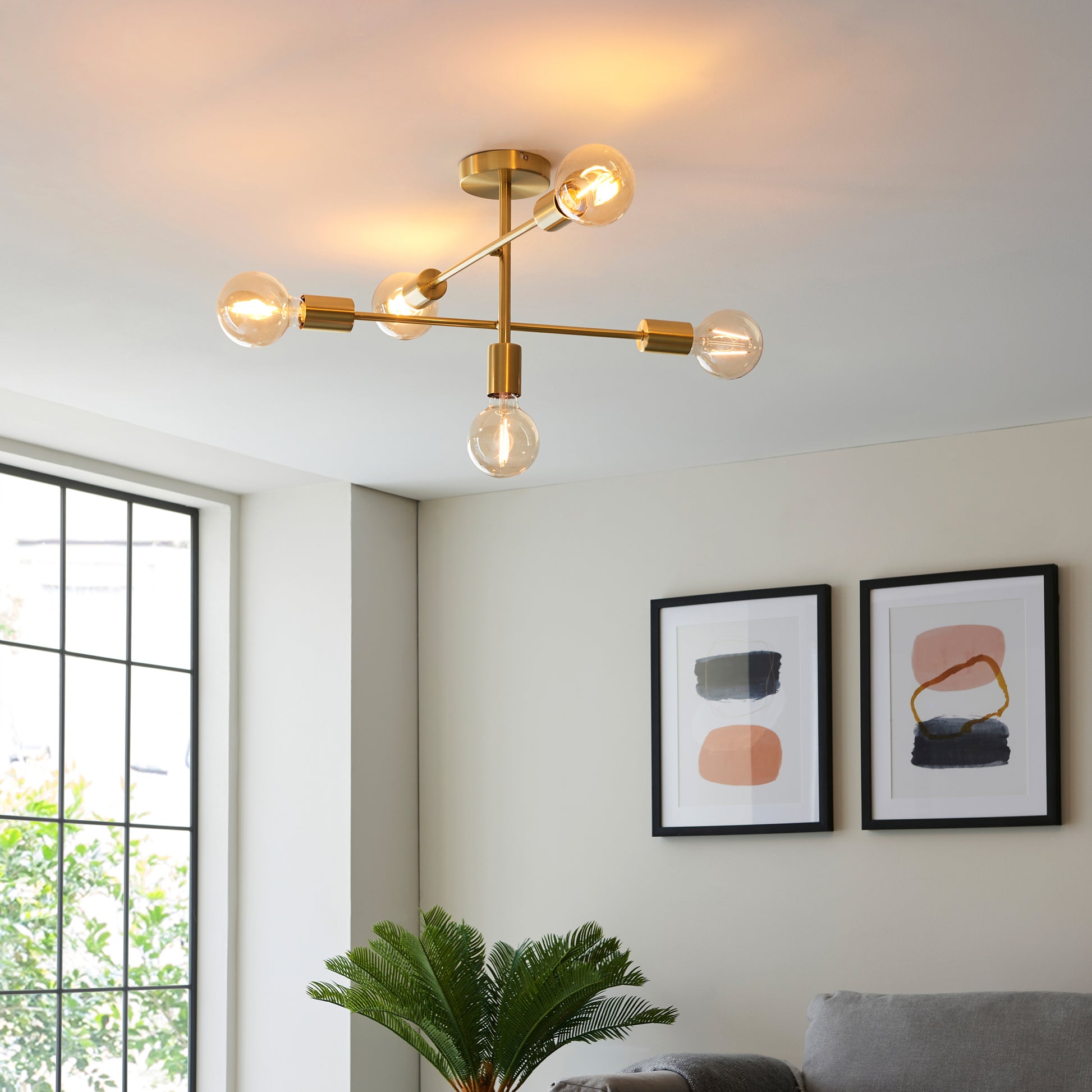 Studio 5 Ceiling Light Satin Brass – Brass