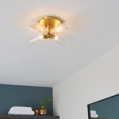 Talo Bathroom 4 Ceiling Light Brass – Brass