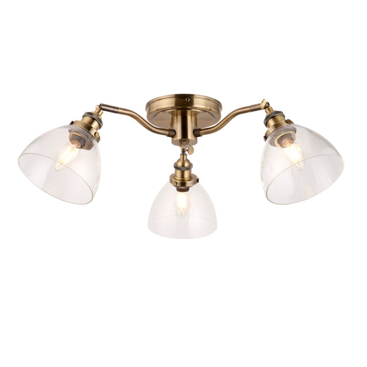 Hansen 3 Ceiling Light Antique Brass – Brass