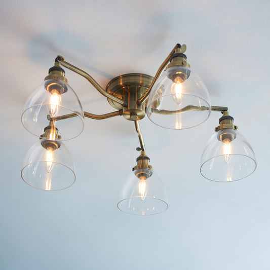 Hansen 5 Ceiling Light Antique Brass – Brass