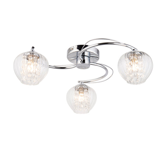 Mesmer 3 Ceiling Light Chrome – Brass