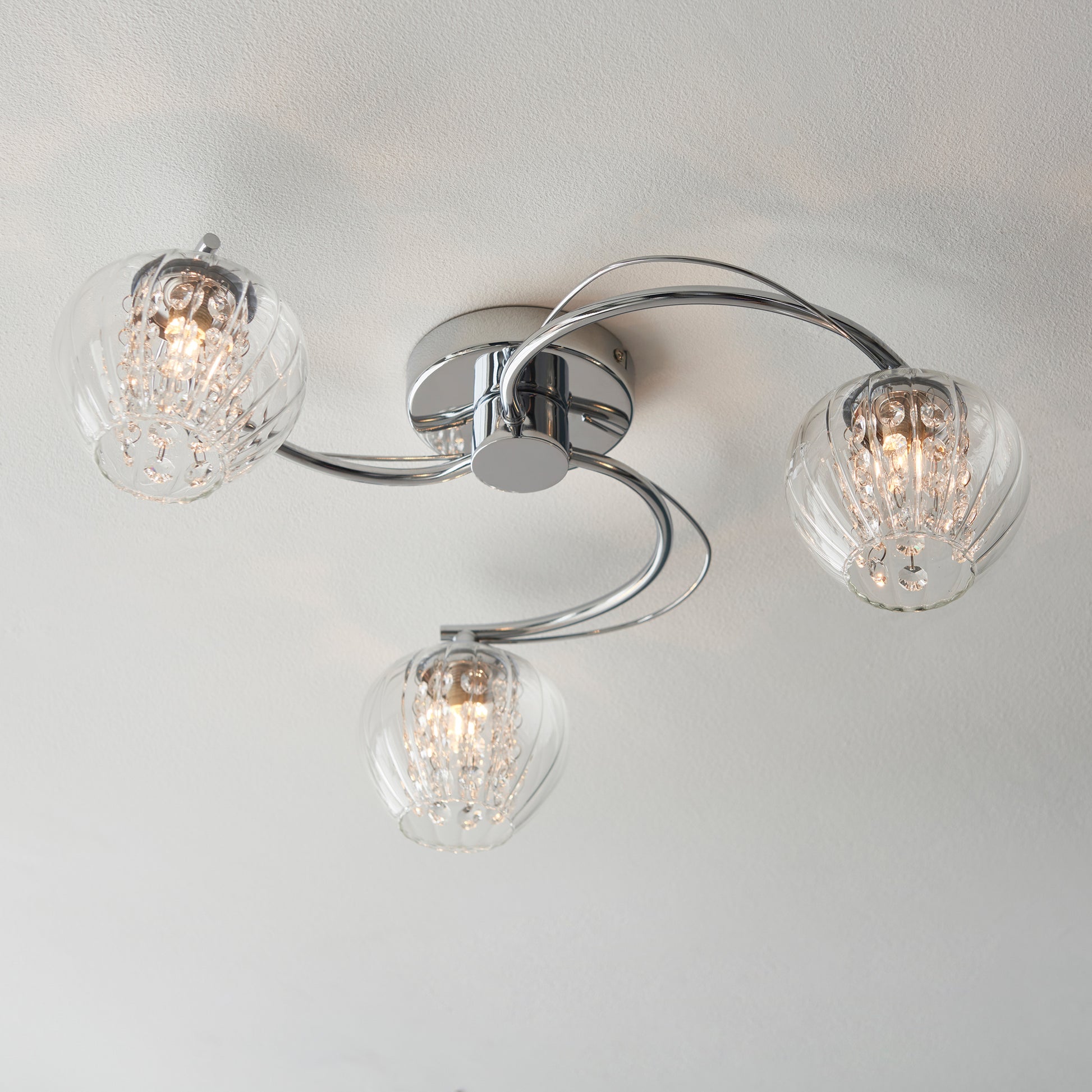 Mesmer 3 Ceiling Light Chrome – Brass