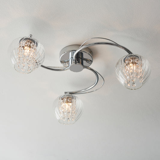 Mesmer 3 Ceiling Light Chrome – Brass