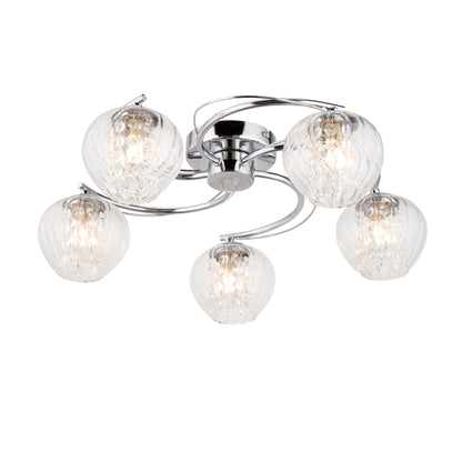 Mesmer 5 Ceiling Light Chrome – Beige