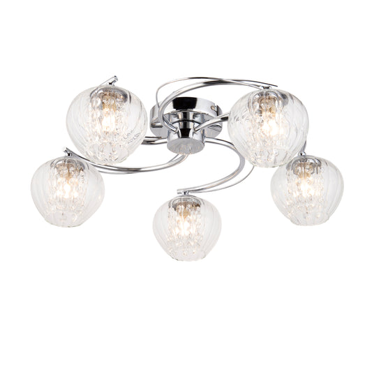Mesmer 5 Ceiling Light Chrome – Beige