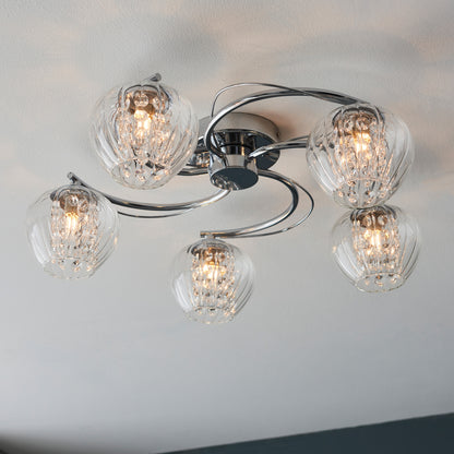 Mesmer 5 Ceiling Light Chrome – Beige