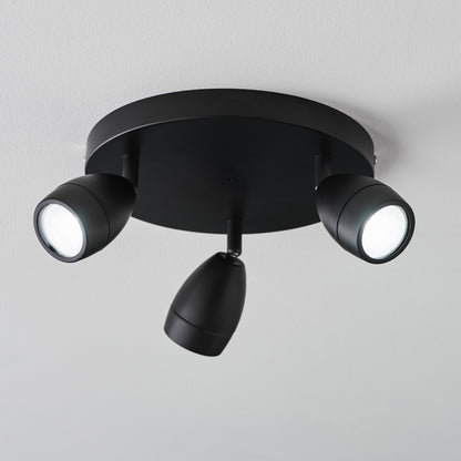 Porto Bathroom 3 Ceiling Light Black – Brass