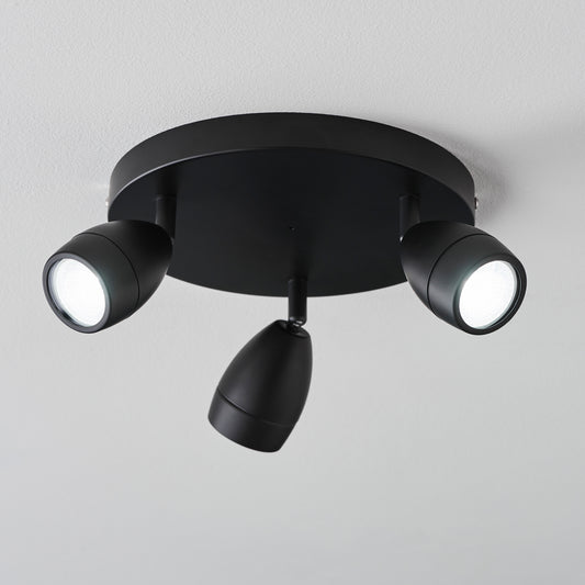 Porto Bathroom 3 Ceiling Light Black – Brass