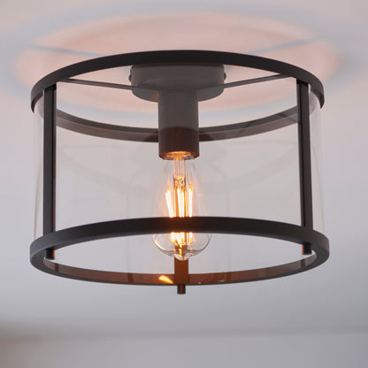 Hopton 1 Ceiling Light Black – Nickel