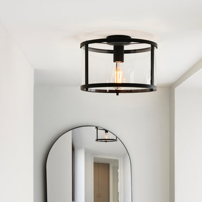 Hopton 1 Ceiling Light Black – Nickel