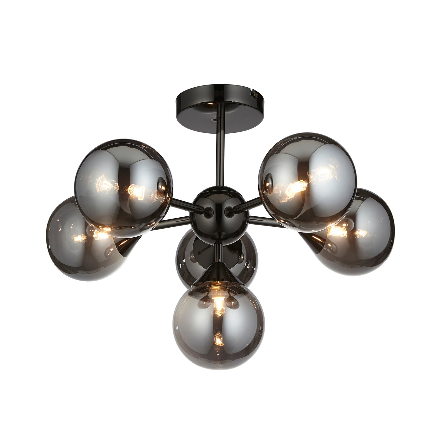 Oscar 6 Ceiling Light Black Chrome – Black