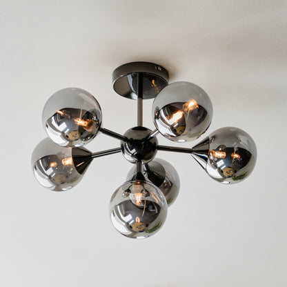 Oscar 6 Ceiling Light Black Chrome – Black