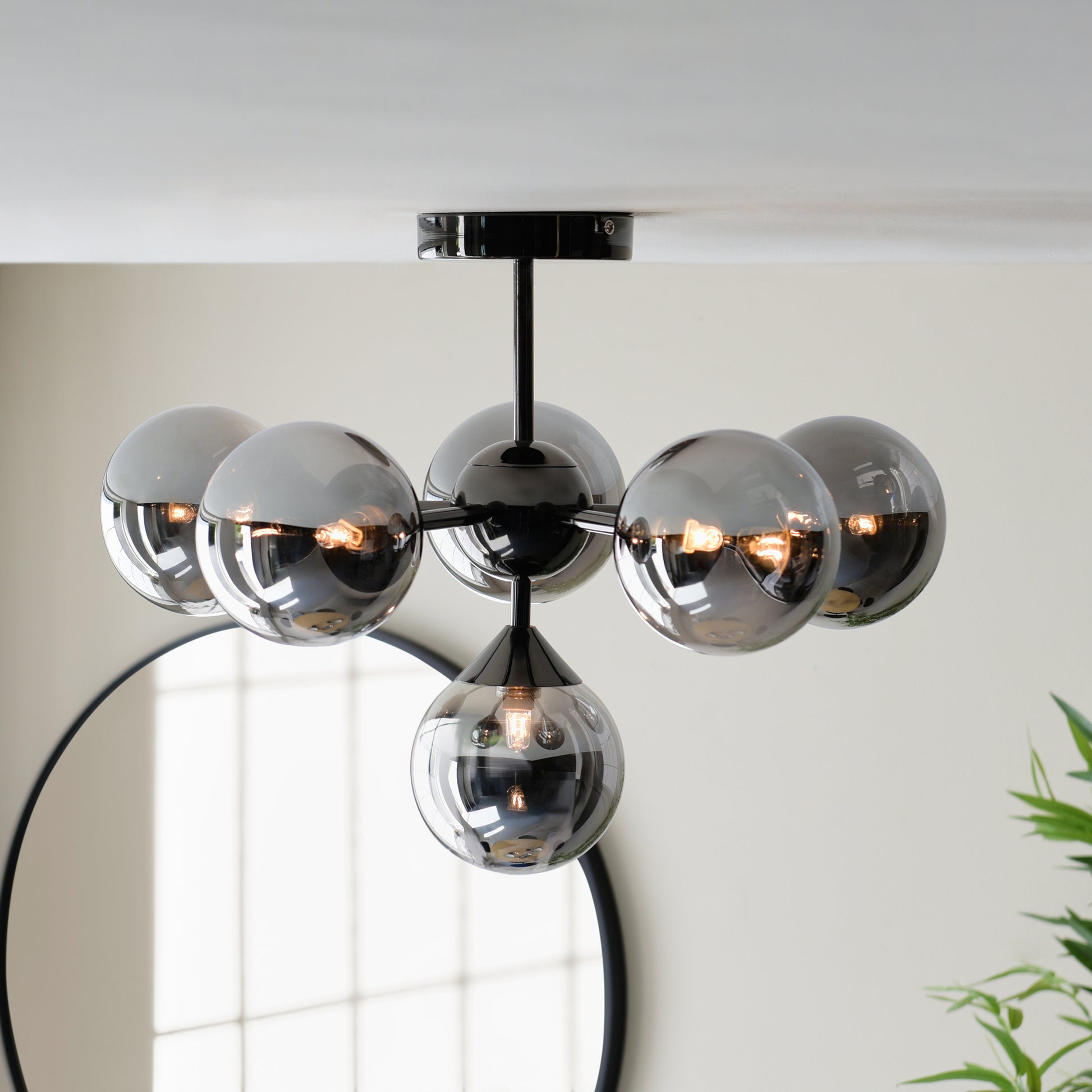 Oscar 6 Ceiling Light Black Chrome – Black