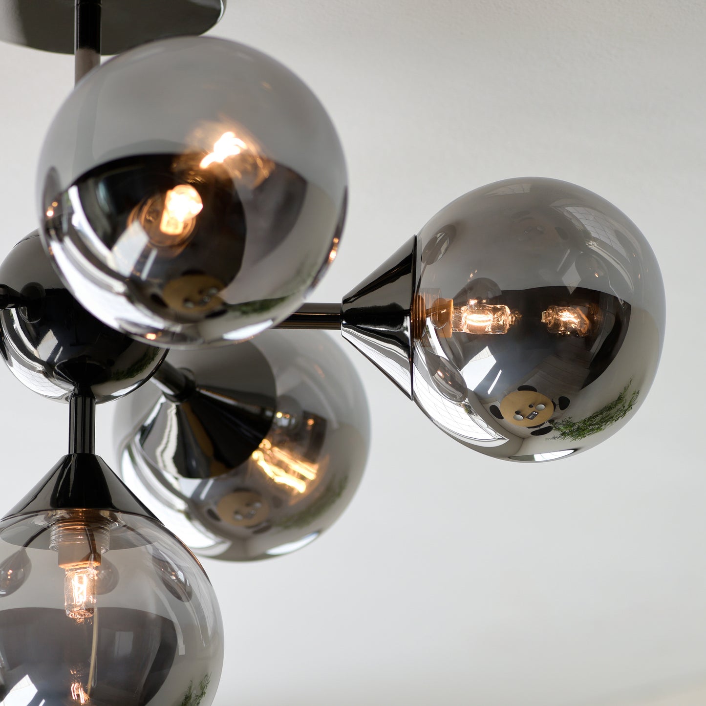 Oscar 6 Ceiling Light Black Chrome – Black